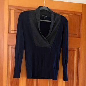Cashmere  Blend Banana Republic Navy and Charcoal Cowl Neck Sweater